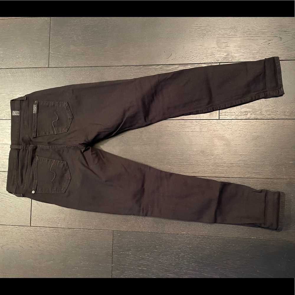 7 For All Mankind Ankle Length Black Ripped Skinny Jeans - Size 25